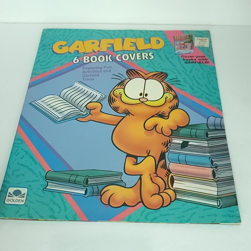 Vintage Garfield Book Covers Set of 6 A Golden Book 1991 School book Covers NEW